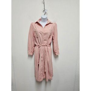 ShILLA SILK Pink Button-Accent Wrap Dress Women Size 8